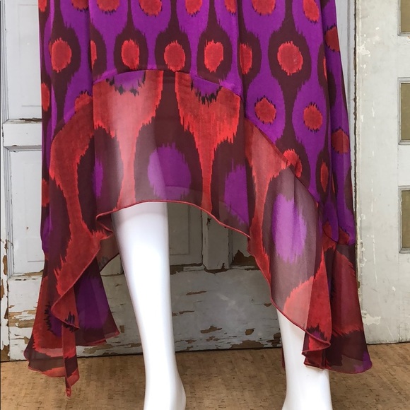 DVF Silk Skirt Abstract Print NWT sz M - Picture 4 of 8